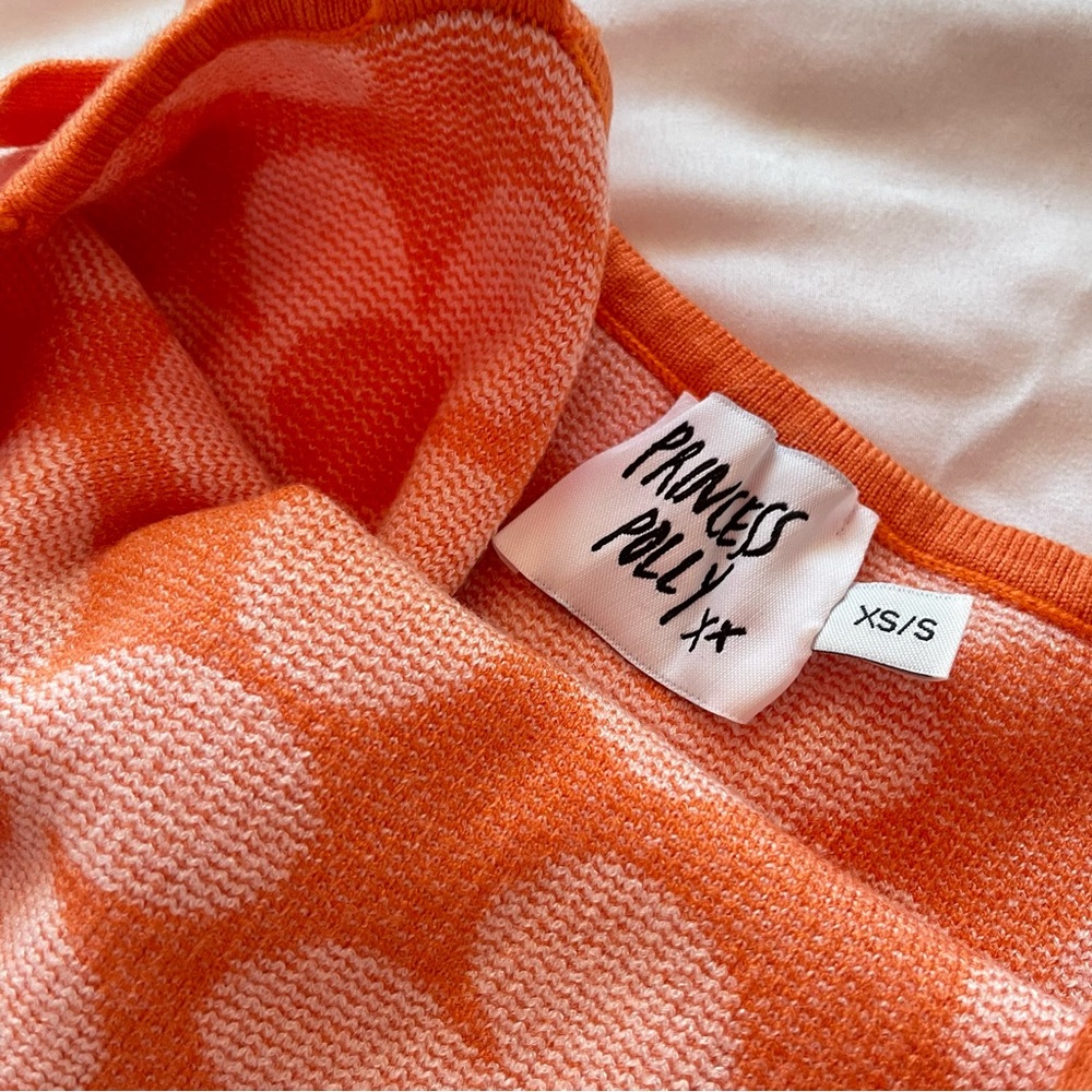 ANGELINA MINI DRESS ORANGE / WHITE (XS/S) Princess Polly - Picture 6 of 9